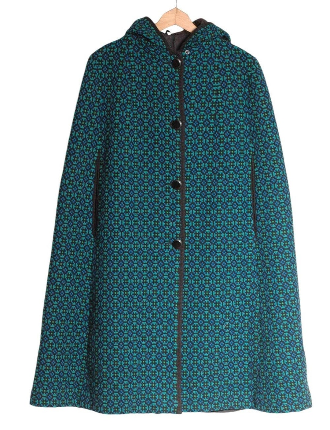 1960s Welsh Woollens　ウール　コート　ヴィンテージ Vintage 60s Welsh Woollens Coat Cream/Green Woven Tapestry