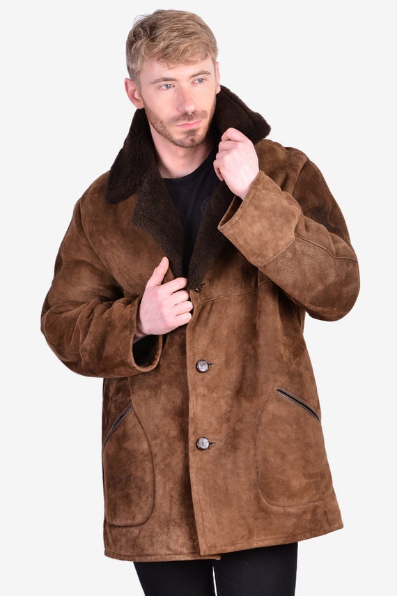 Vintage 1970's Suede Sheepskin Shearling Coat | Si