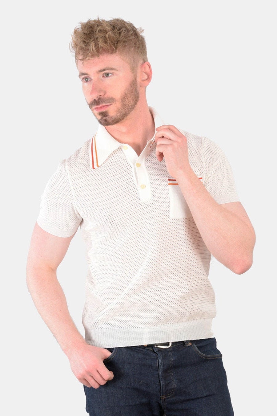 Image of Vintage 1960's White Banlon Polo Shirt | Size Xs - Www.brickvintage.com