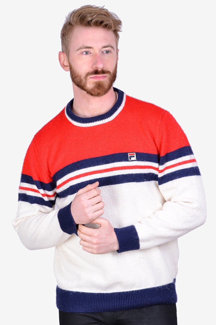 Vintage Fila White Line Jumper Size M Www.brickvintage Etsy Canada