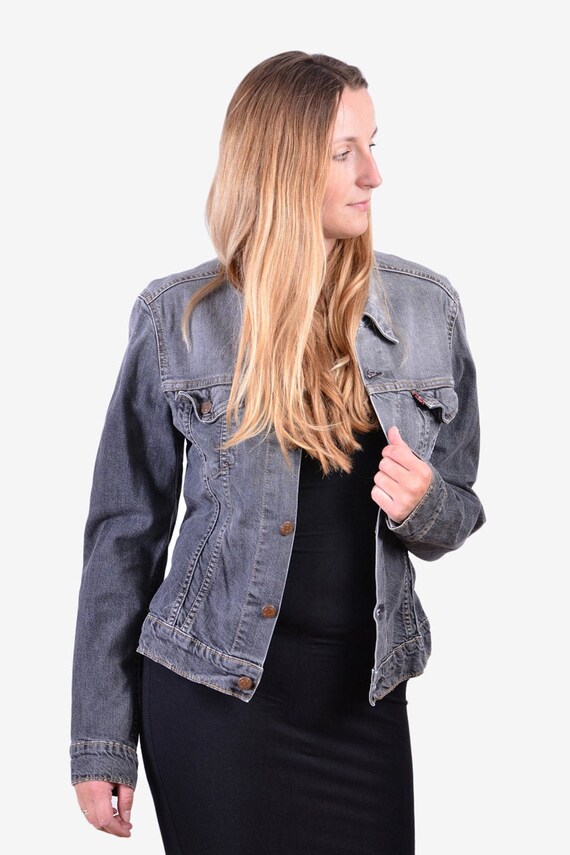 levis black denim jacket women