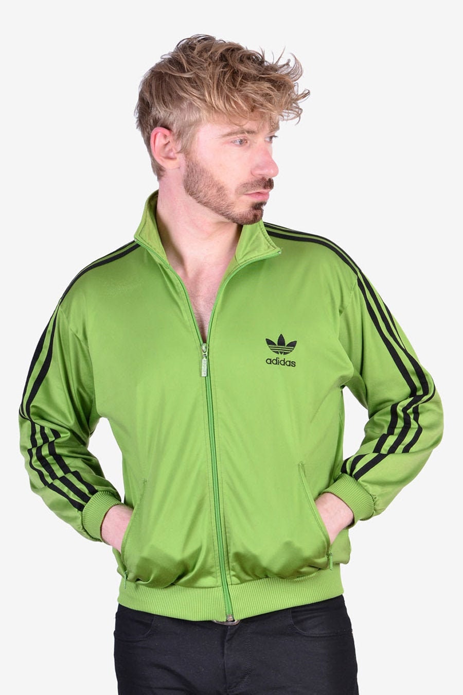 Vintage Adidas Firebird Green Jacket Size S -