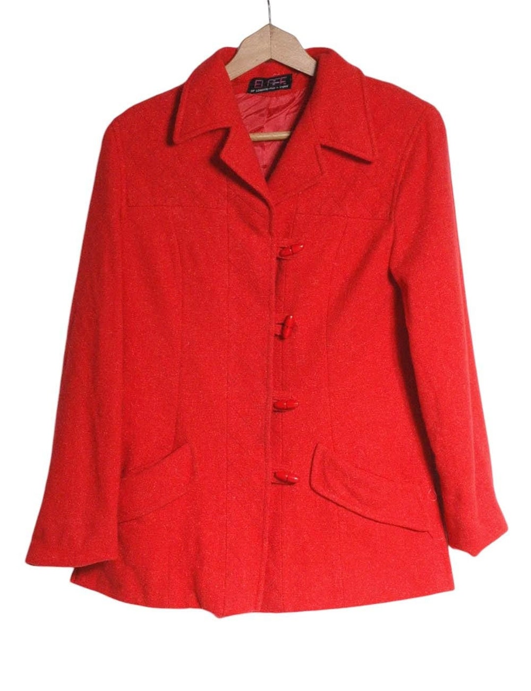 Vintage 1960's Elgee of London Red Wool Coat | Size 8 - Www Vintage 1960's Elgee of London Red Wool Coat | Size 8 - Www
