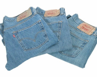 Jean Levi 501 bleu clair-moyen denim grade A vintage W28 W29 W30 W31 W32 W33 W34 W36 W38 W40- www.brickvintage.com