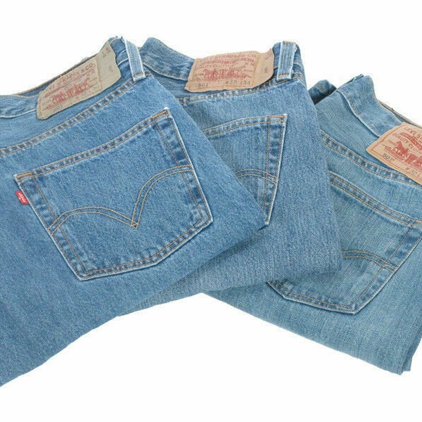 Levi 501 Light-Mid Blue Jeans Denim Grade A Vintage W28 W29 W30 W31 W32 W33 W34 W36 W38 W40- www.brickvintage.com