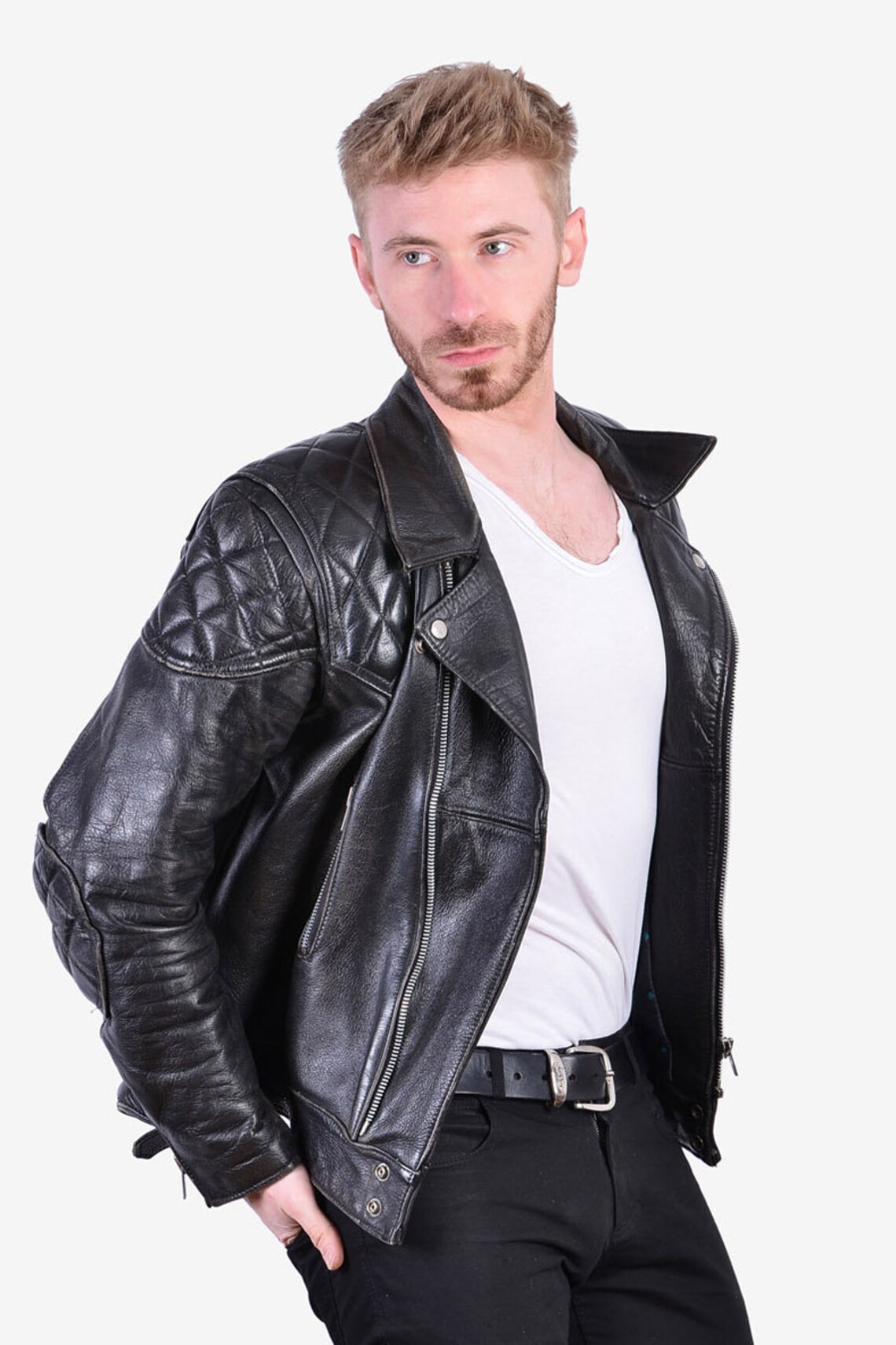 Vintage TT Leathers Leather Biker Jacket Size S | Etsy