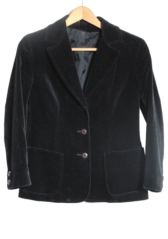 Vintage 1970 s Eastex Black Velvet Jacket Size 10 Www.brickvintage Etsy Canada