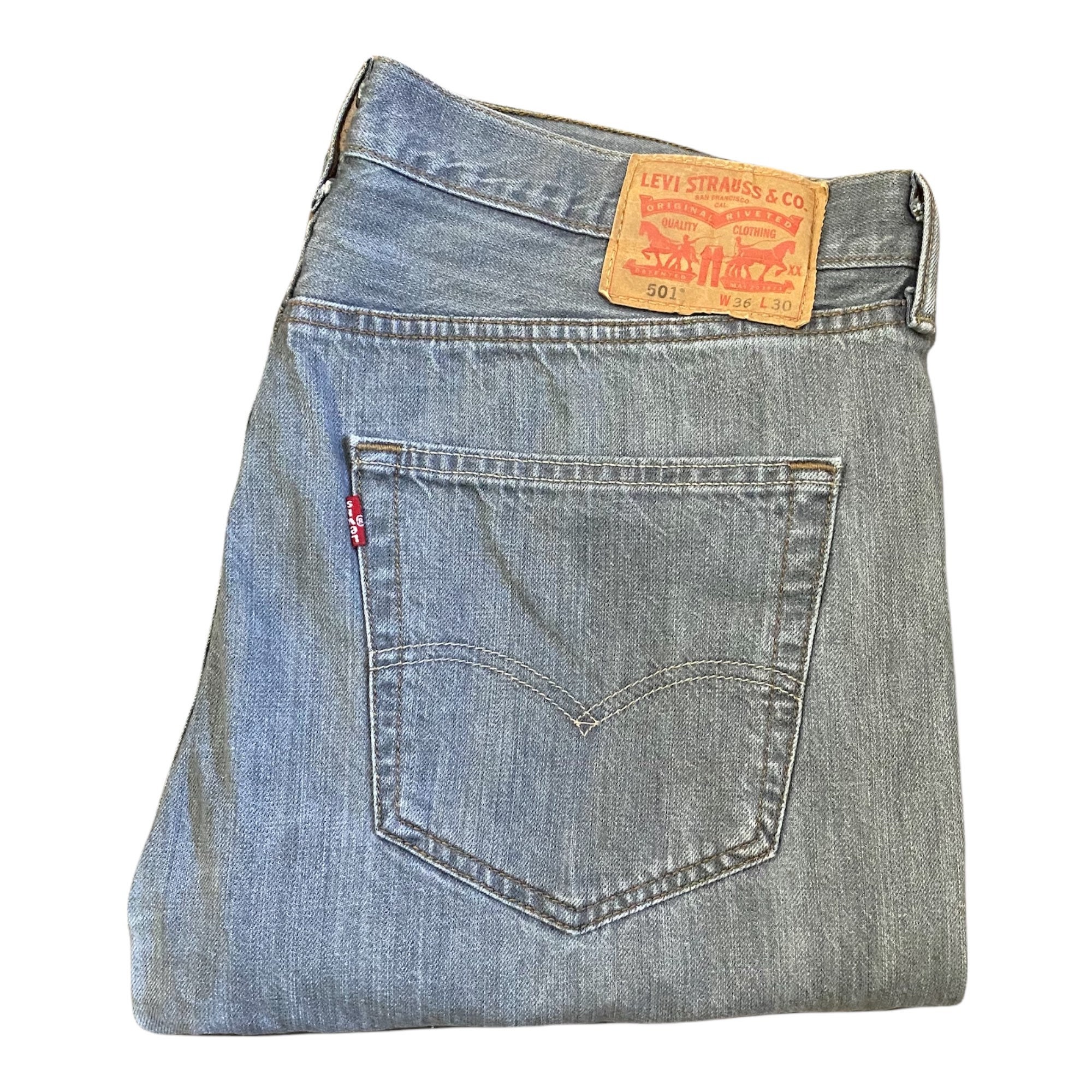Vintage Levi's 501 Grey Denim Jeans 