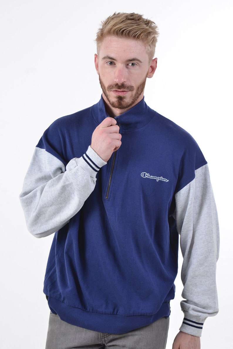 Vintage Champion Blue /& Grey Sweatshirt L www.brickvintage.com