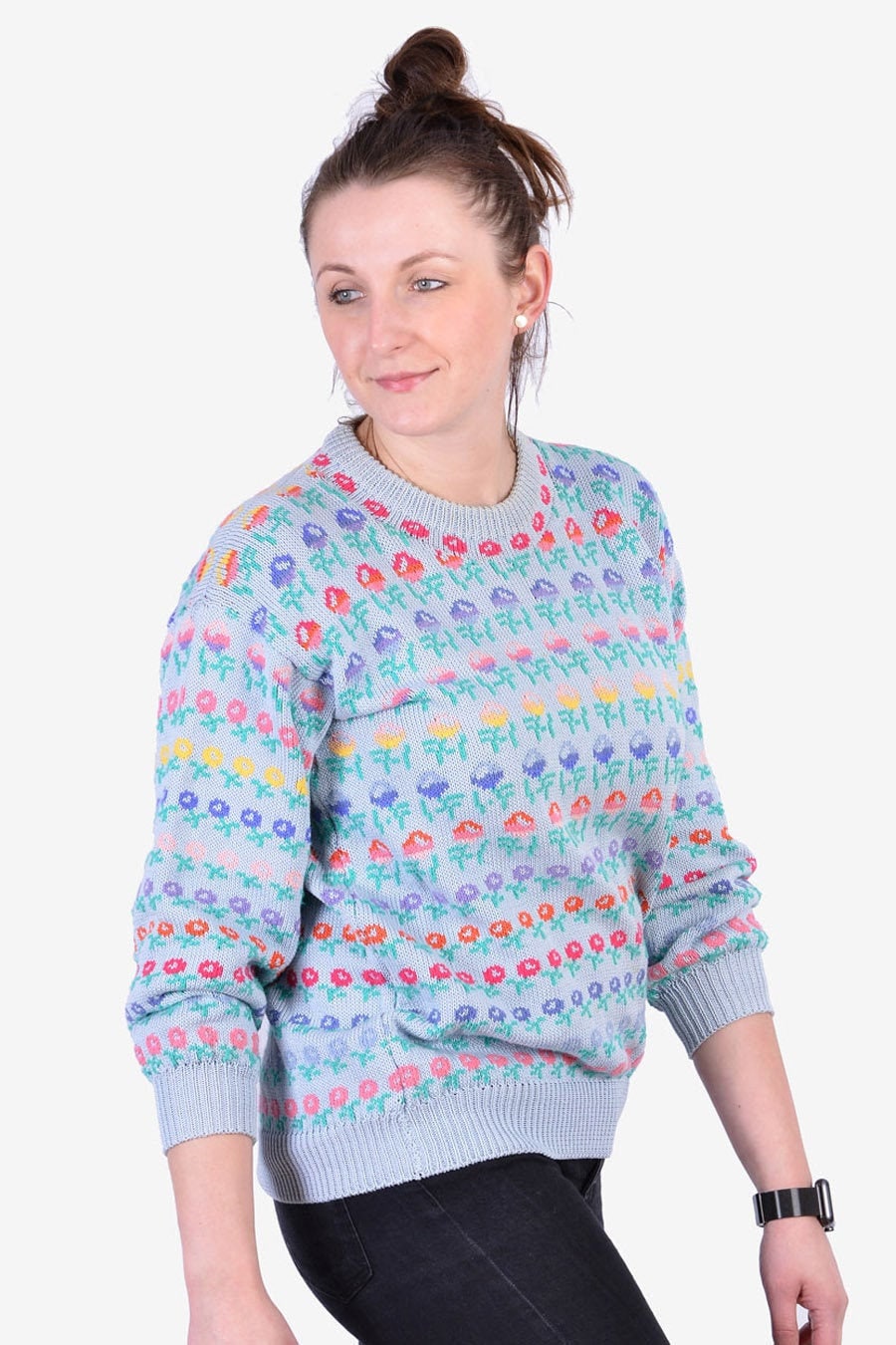 Black Floral Sweater Etsy Canada
