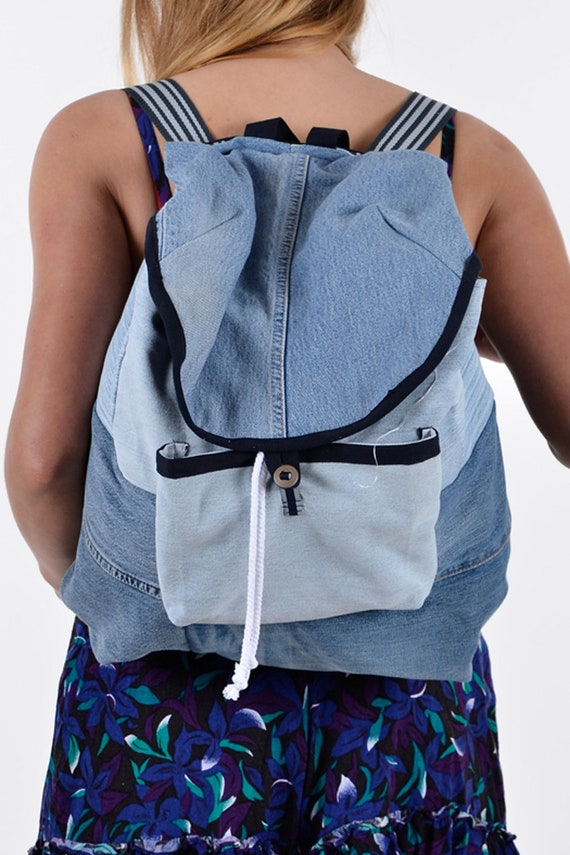 Reworked Levi's Denim Panel Backpack Rucksack - w… - image 2