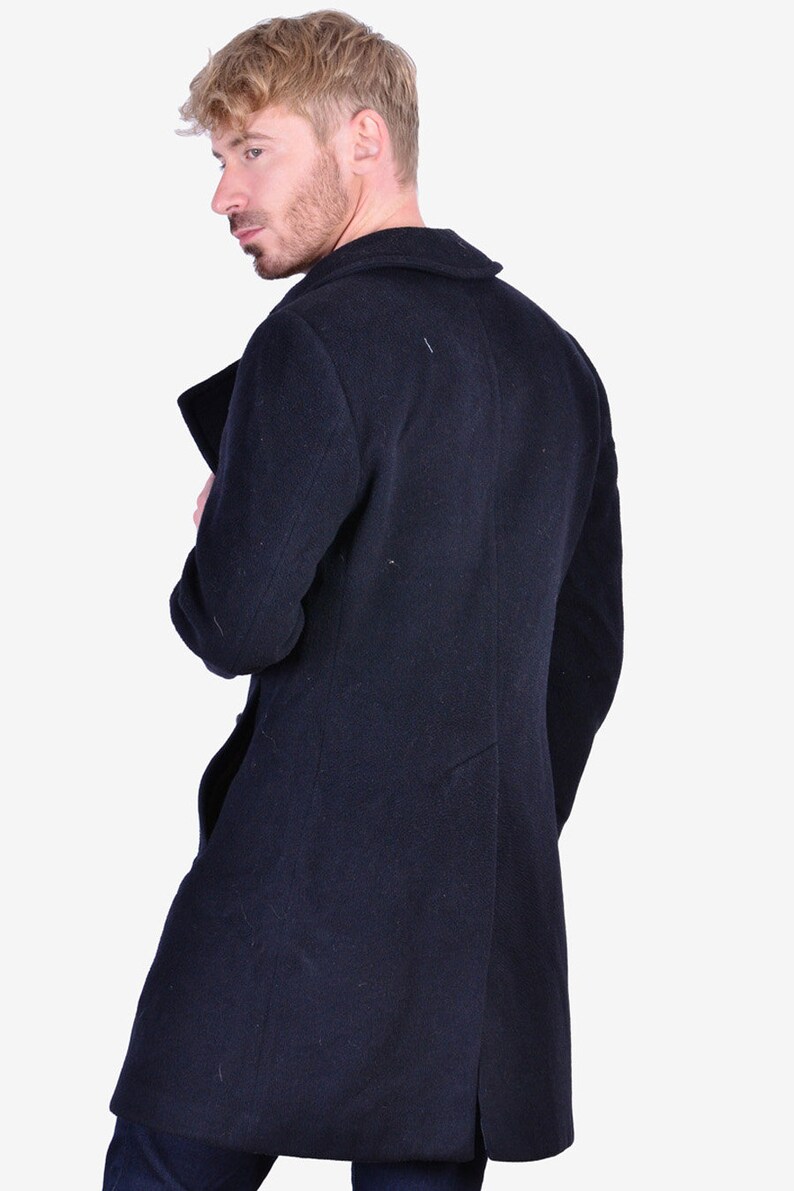 Vintage 1960/'s Aquascutum Midnight Blue Coat S www.brickvintage.com