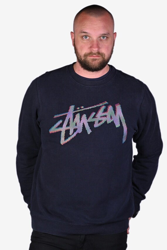 Vintage Stussy Navy Blue Sweatshirt Size L Www.brickvintage Etsy Canada