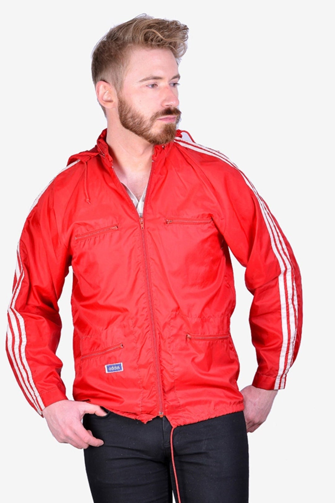 jaloezie Vulkaan aardbeving Vintage 1970's Adidas Red Windbreaker Jacket Size XS - Etsy