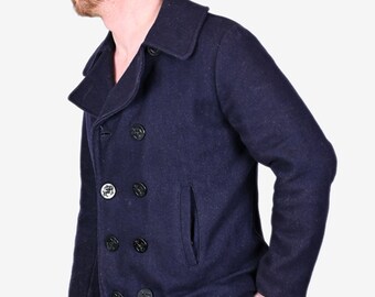 Vintage 1980's Fidelity Midnight Blue Pea Coat | Size XS - Www