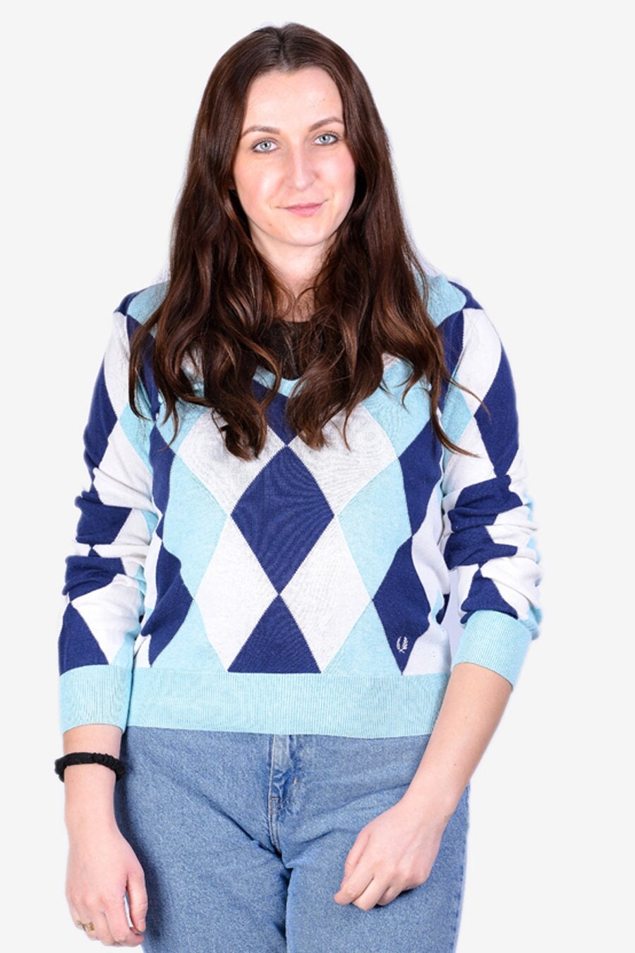 Vintage Fred Perry Argyle Jumper Size 12 Www.brickvintage Etsy
