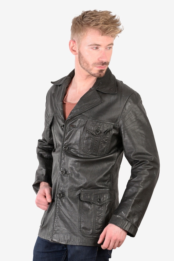 Details about   Mens Real Leather Jacket Safari Hooded Removable Fur Lined Soft Napa
