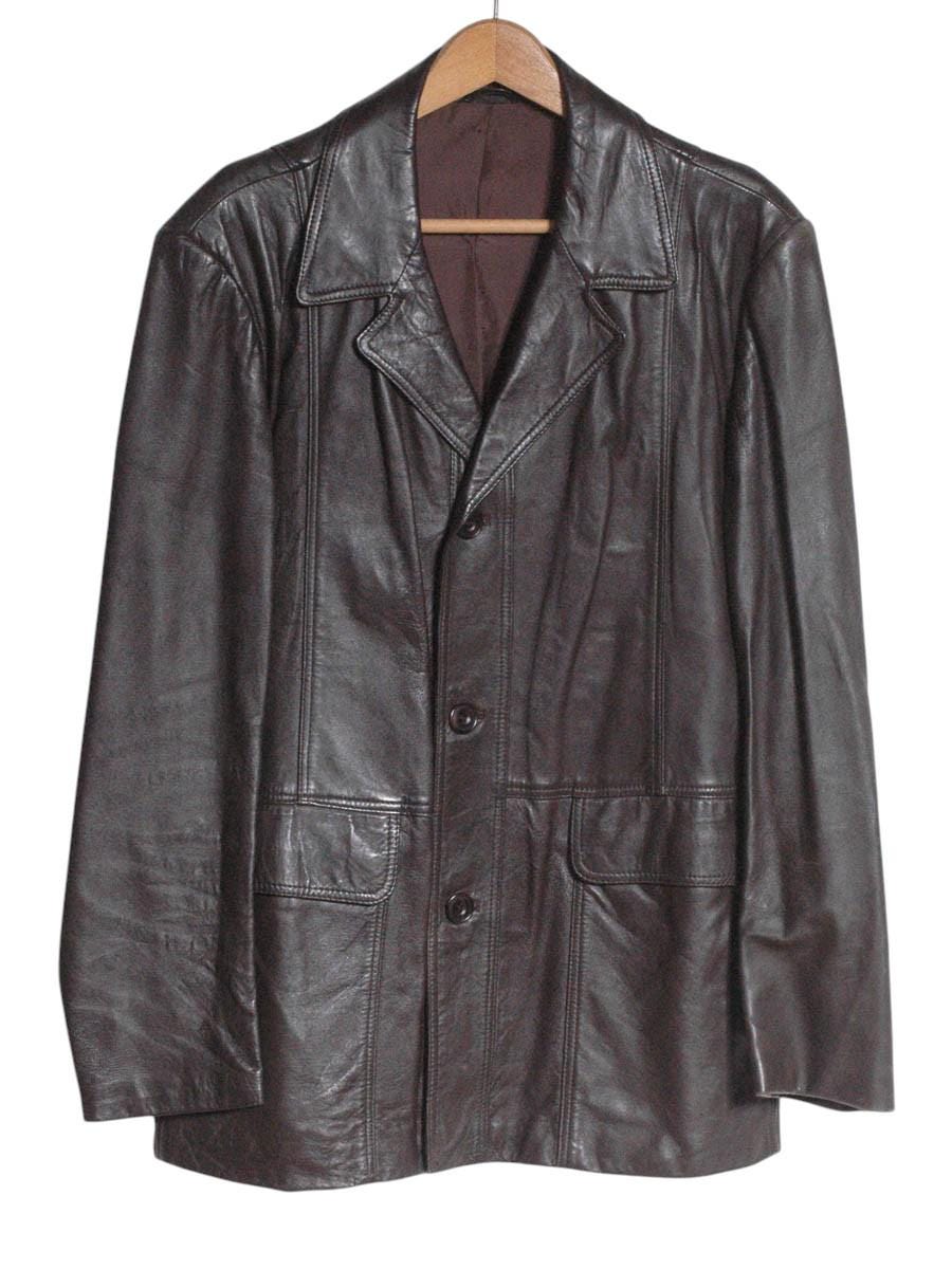Marks & Spencer, Vintage 1970s St Michael Leather Safari Jacket | Size L - www.brickvintage.com
