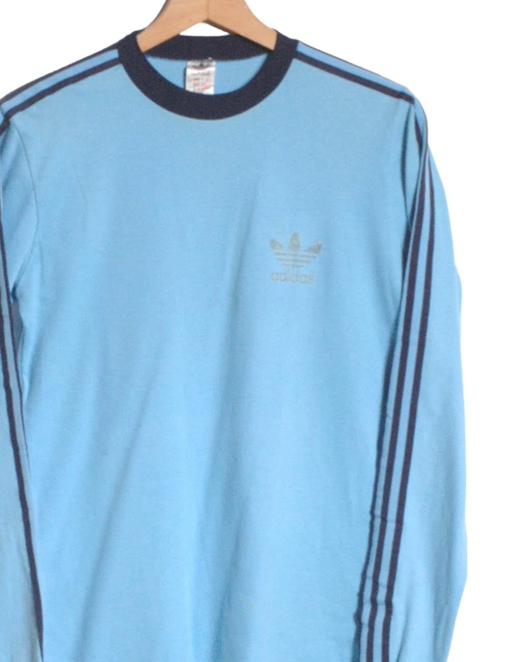 Vintage 1970er Adidas Light Blue Ringer T Shirt GroBe XS www.brickvintage Etsy