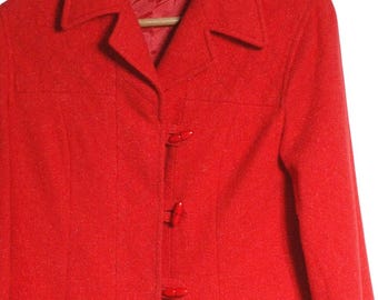 Vintage 1960's Elgee of London Red Wool Coat | Size 8 - Www