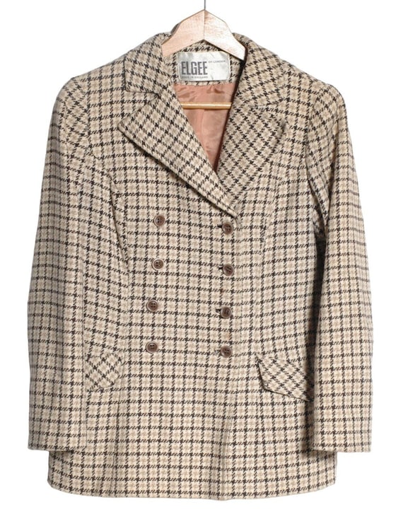 60s ELGEE London Vintage Tweed Coat 英国製 Vintage 1960's Elgee of London Tweed Jacket | Size 12 - Www