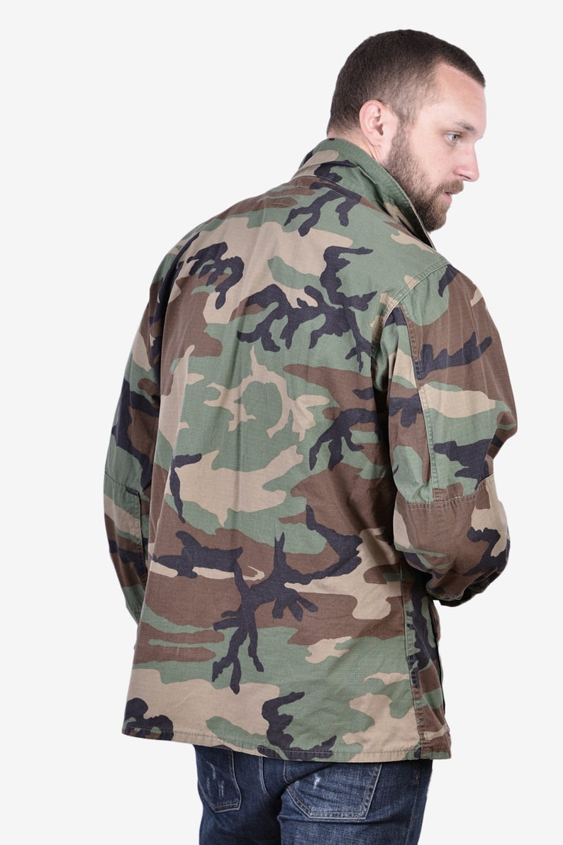 www.brickvintage.com Vintage US Army Woodland BDU Shirt XL