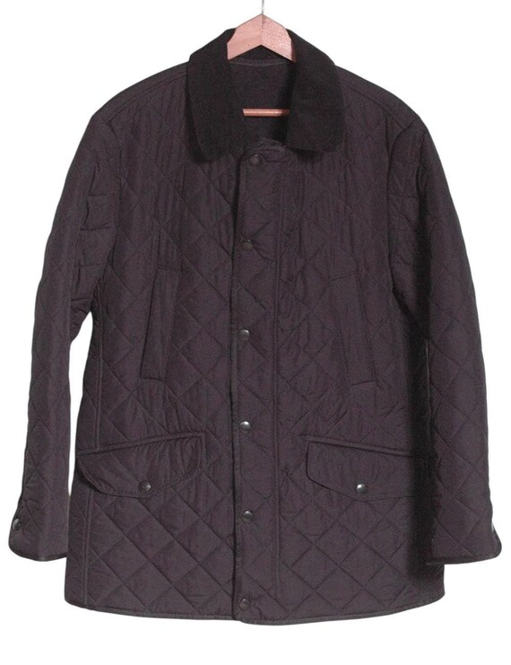 Vintage Barbour Bardon Navy Blue Quilt Jacket Size M Www