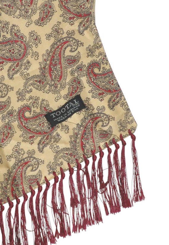 小物 Tootal Scarf 小物 Tootal Scarf Vintage Tootal Fringed Paisley Scarf Blue