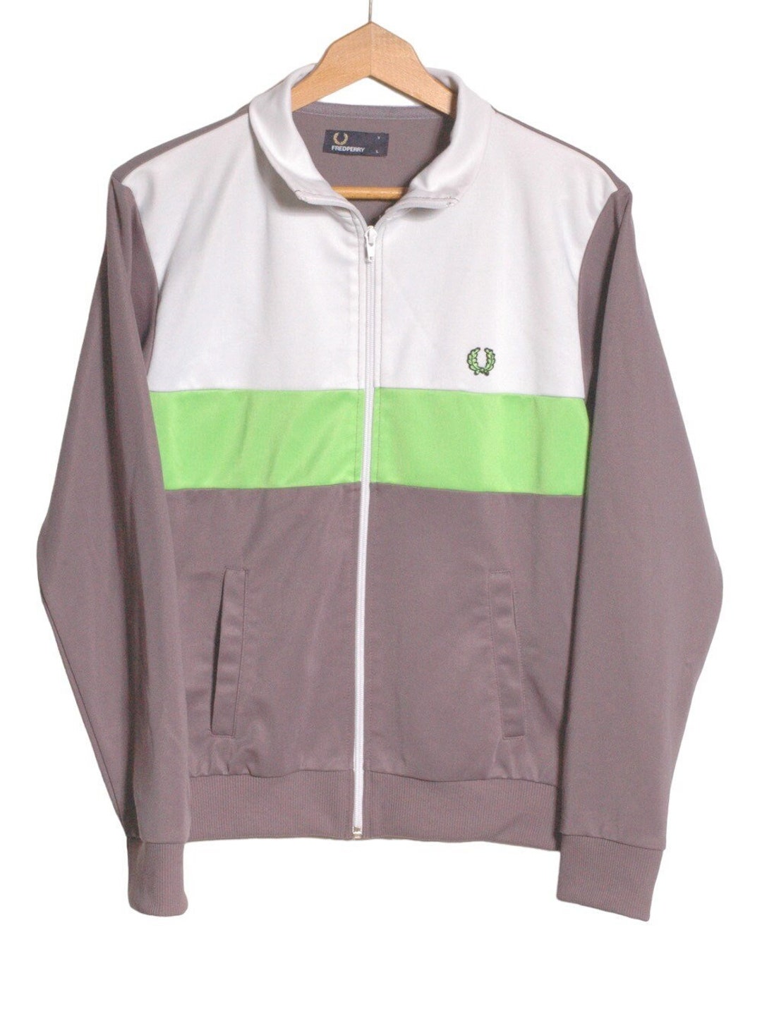 Fred perry track jacket green sale