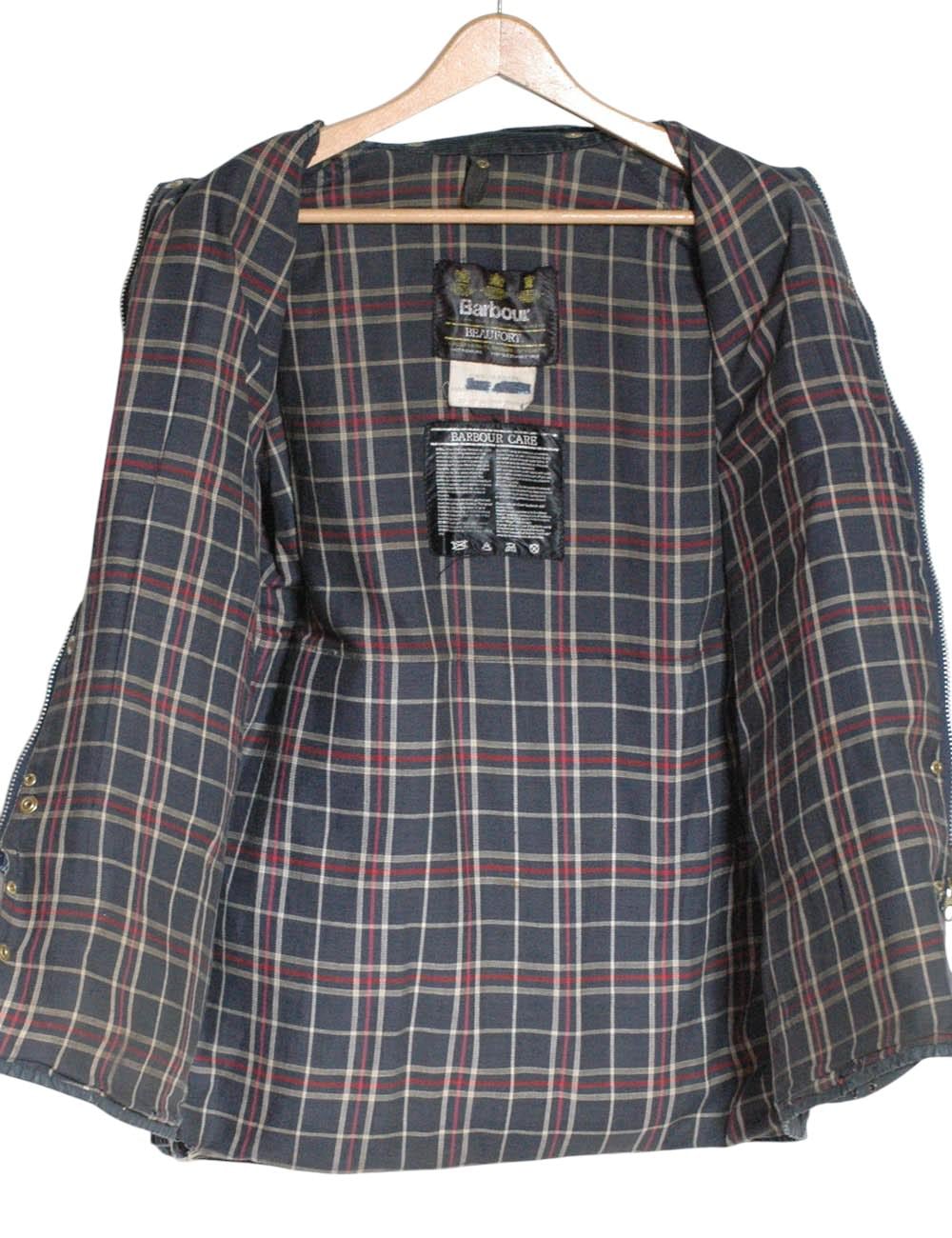 Vintage Barbour Beaufort Blue Wax Jacket | Size C42/112cm L - Www