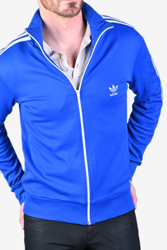 Veste de survetement Adidas bleu vintage des annees 1970 Taille S www.brickvintage Etsy France