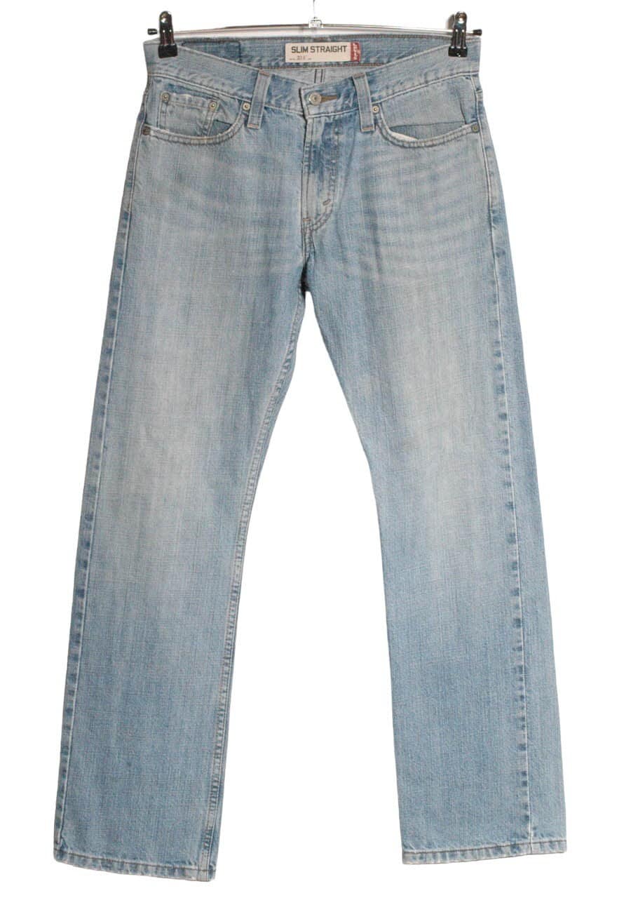Levis 514 Slim Straight Blue With White Stitching Vintage Levi's