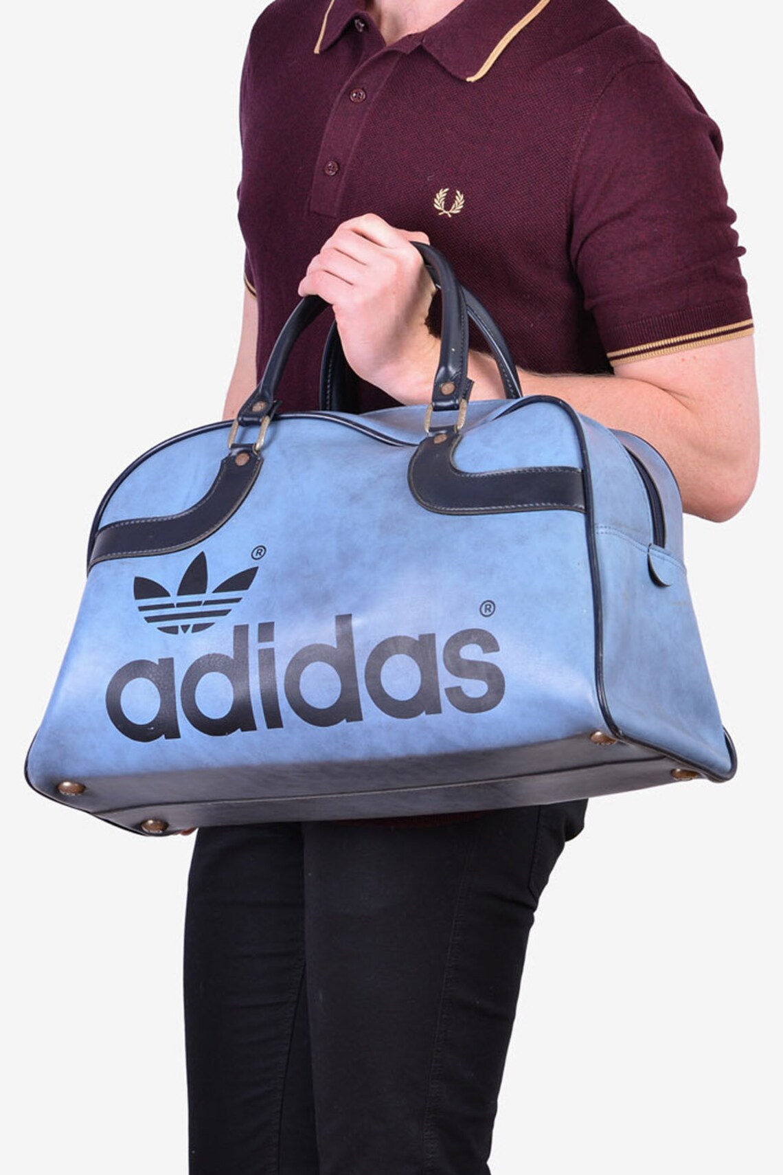 Vintage 1970's Adidas Blue Peter Black Holdall Bag Etsy