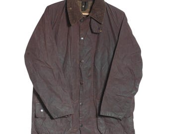 Vintage 1994 Barbour Beaufort A190 Brown Wax Jacket | Size M - www.brickvintage.com