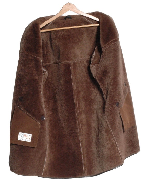 Vintage 1970's P H. Keen Brown Sheepskin Coat | S… - image 4