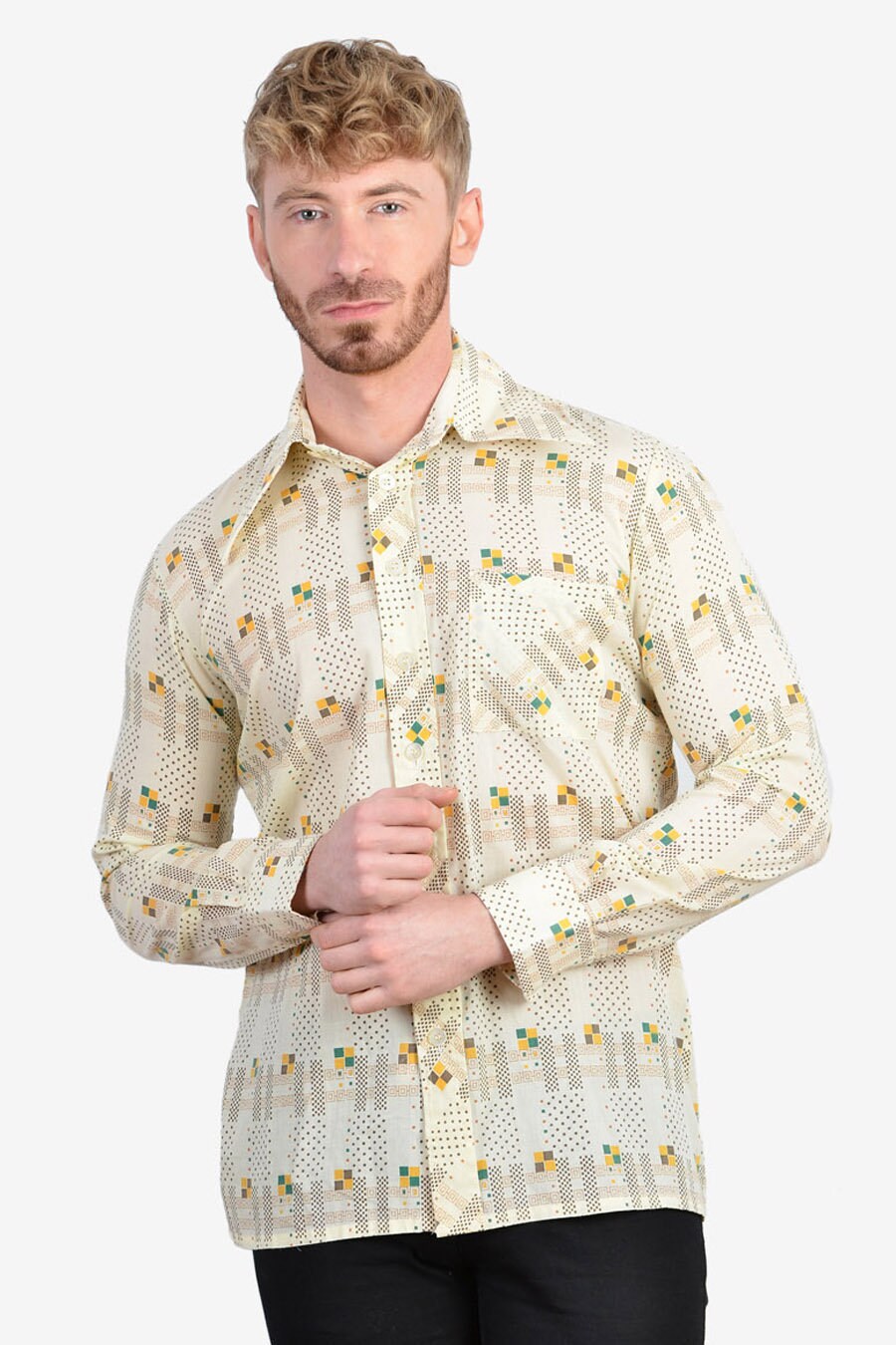 Image of Vintage 1970's Abstract Pattern Shirt | Size M - Www.brickvintage.com