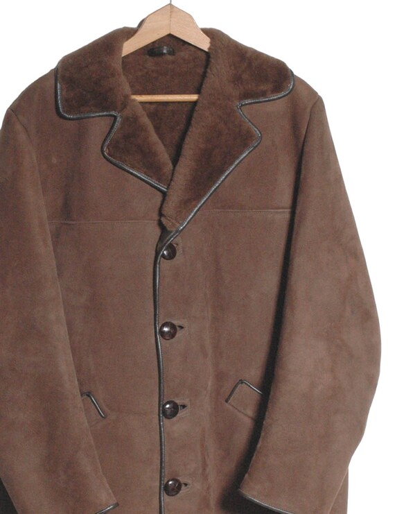 Vintage 1970's P H. Keen Brown Sheepskin Coat | S… - image 2