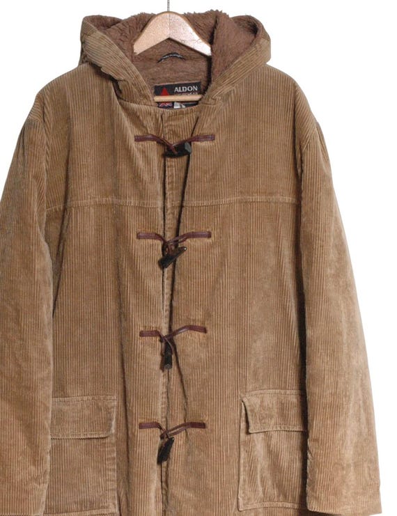 Vintage 1970's Aldon Brown Corduroy Duffle Coat | Size XXL - Www