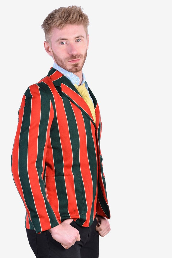 Mens Vintage Striped Blazer