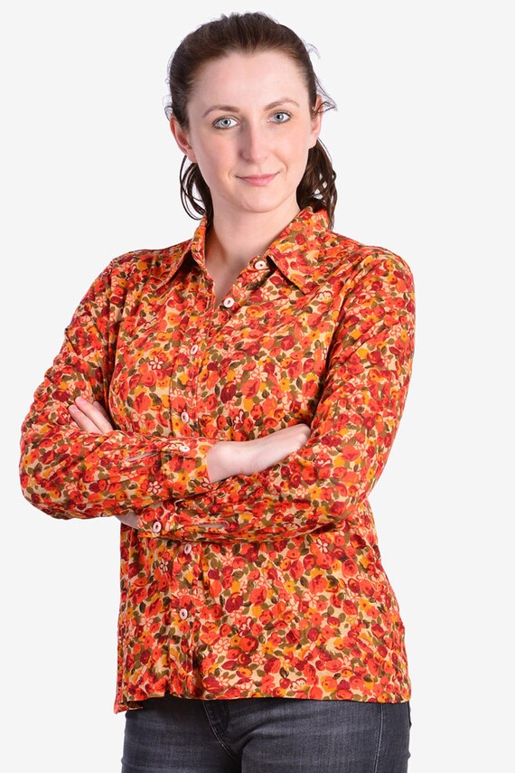 Vintage 1960's Floral Shirt | Size 16 - www.brickvintage.com
