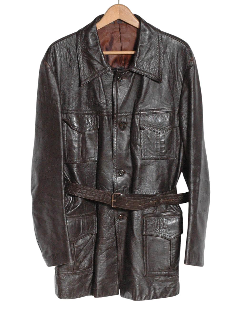 Vintage 1970's David Conrad Leather Safari Jacket | Size L - Www