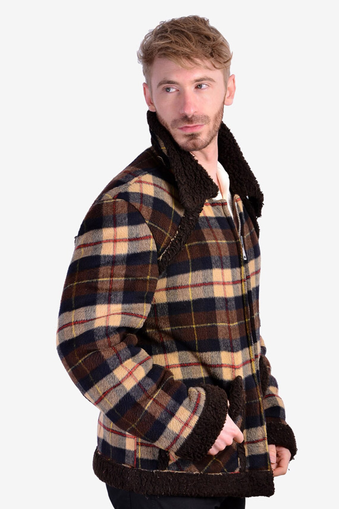 Vintage 1970's Meakers Lumberjack Sherpa Jacket Size L | Etsy