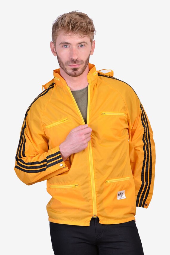 Vintage Adidas cortavientos amarillo - Etsy España