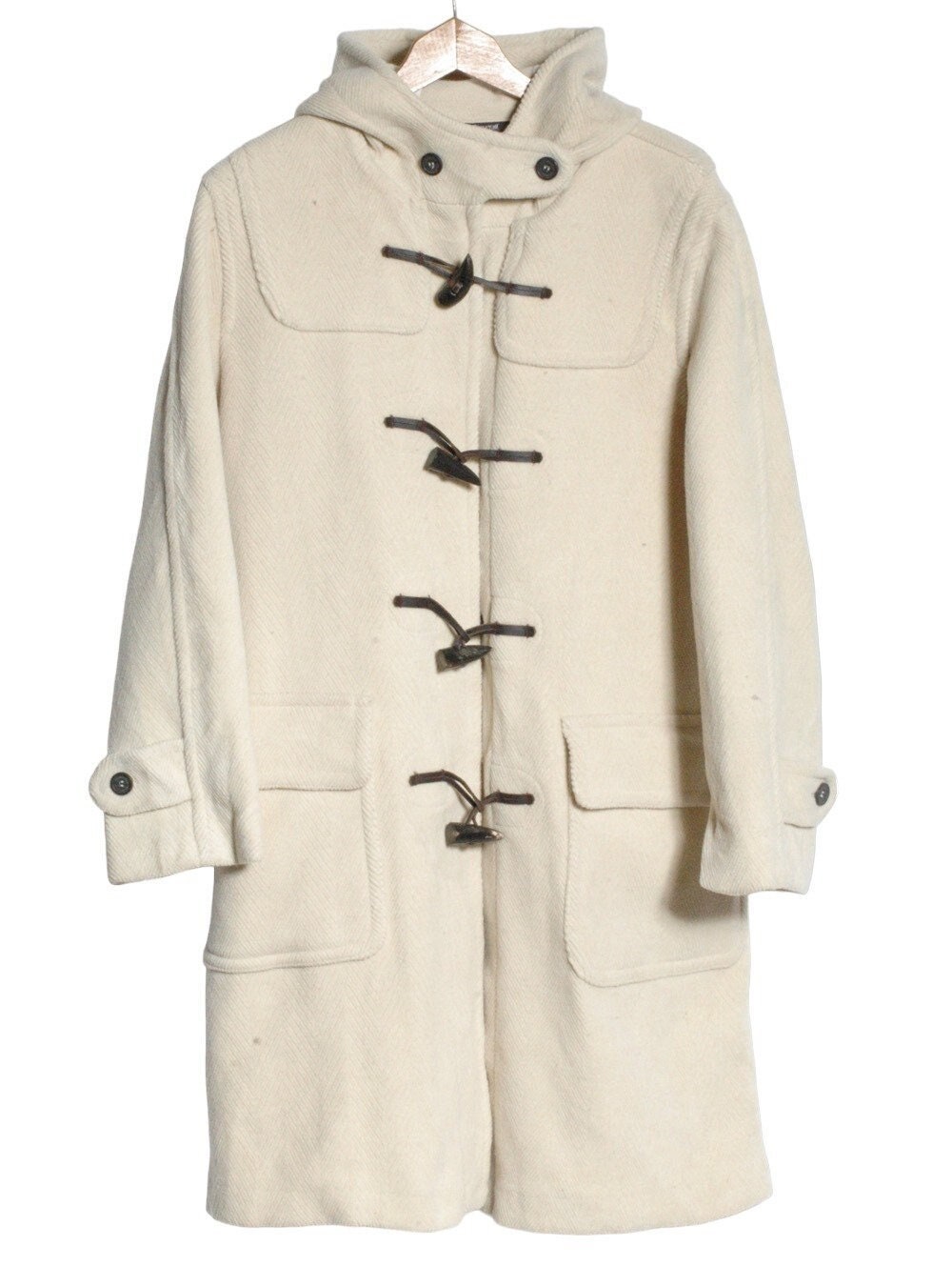 Vintage Gloverall Cream Duffle Coat Size 12 www.brickvintage