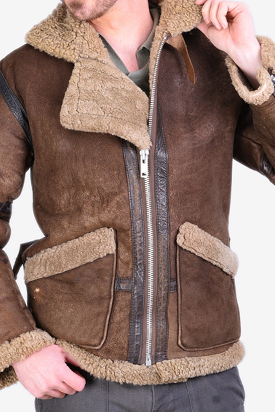 Vintage 1970's B3 Type Sheepskin Shearling Jacket | Size S