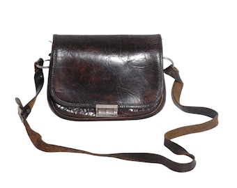 Vintage 1970's Leather Saddle Bag - www.brickvintage.com