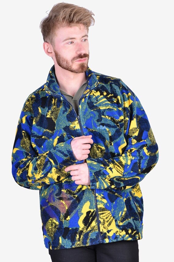 Vintage Fila Crazy Print Fleece Jacket | Size L - www.brickvintage.com