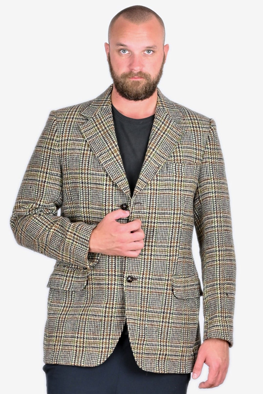 Vintage 1960's Dunn & Co Harris Tweed Jacket 42 L Www.brickvintage