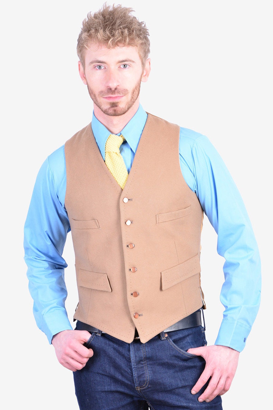 Image of Vintage 1960's Bodgers Wool Waistcoat | Size 40 M - Www.brickvintage.com