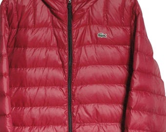 ジャケット・アウター LACOSTE Down jacket 90s vintage Vintage 90s Lacoste Jacket Puffer Down Jacket Embroidery